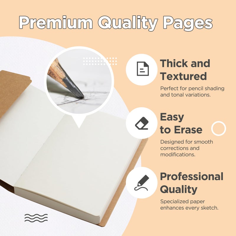 TWONE 5.5 x 8.3 Inch Sketch Book for Kids and Adults, 112 Sheets (68lb/100gsm), Ideal for Drawing - Image 3